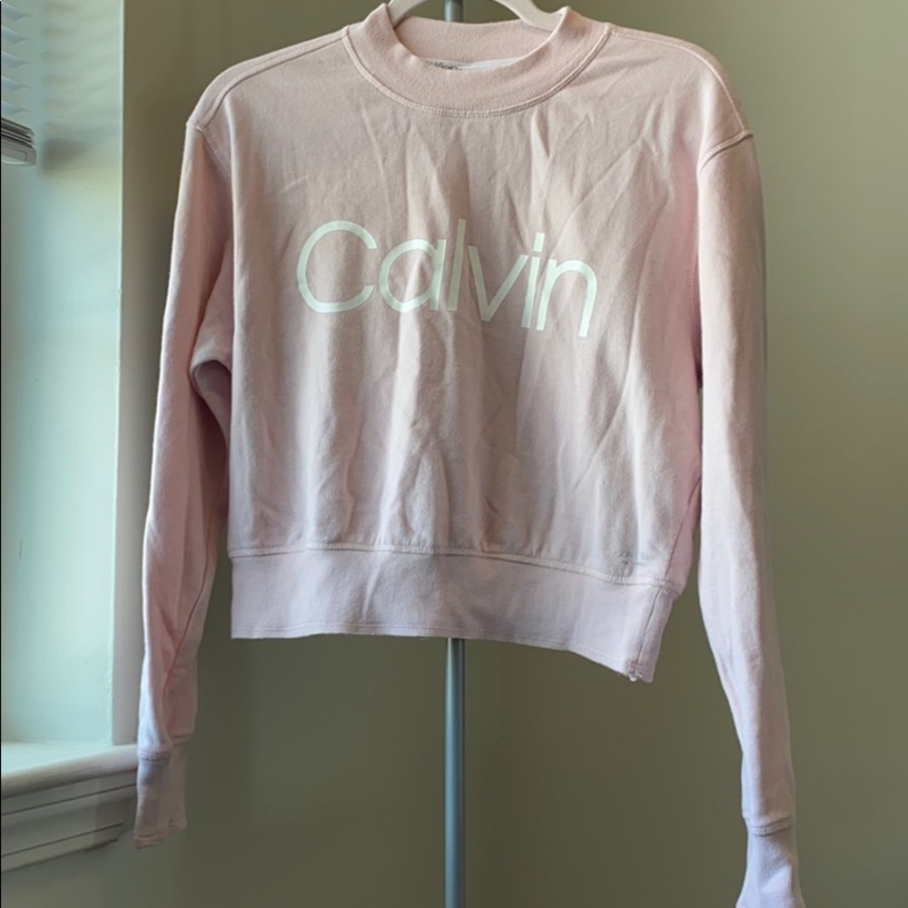 Calvin Klein cropped pink crew neck